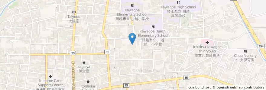 Mapa de ubicacion de 市立川越中央図書館 en ژاپن, 埼玉県, 川越市.