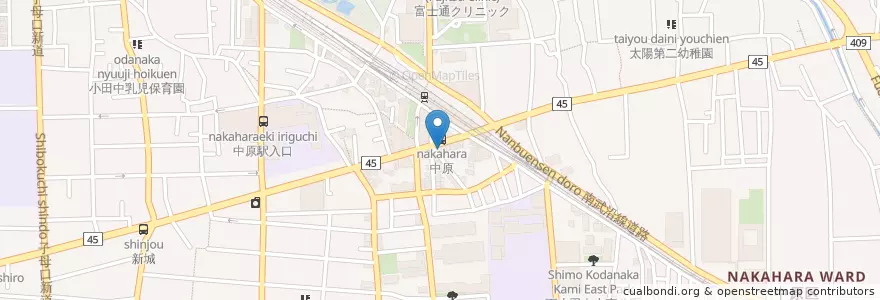 Mapa de ubicacion de CoCo壱番屋 en Japan, Präfektur Kanagawa, 川崎市, 中原区.