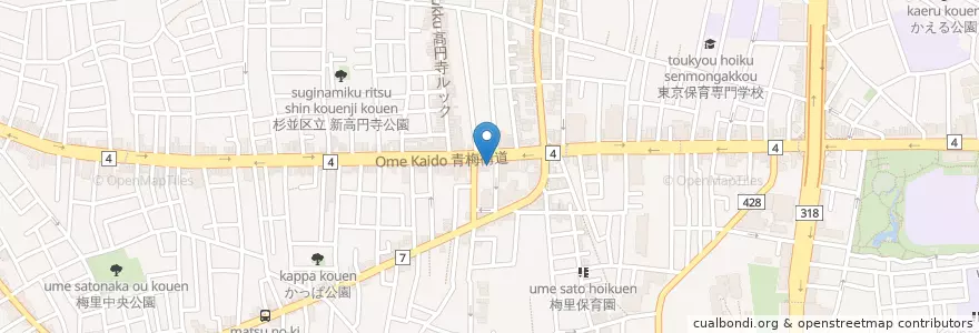 Mapa de ubicacion de 花の木 en Jepun, 東京都, 杉並区.