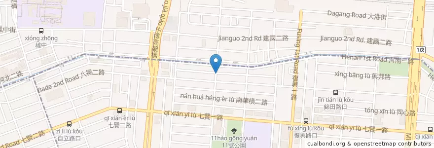 Mapa de ubicacion de 汕頭陽春麵 en Taiwan, Kaohsiung, 三民區.