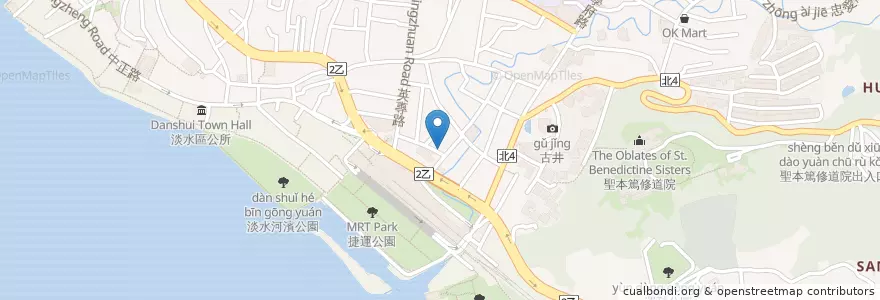 Mapa de ubicacion de Arirang 阿里郎韓式料理 en Taiwan, 新北市, 淡水區.
