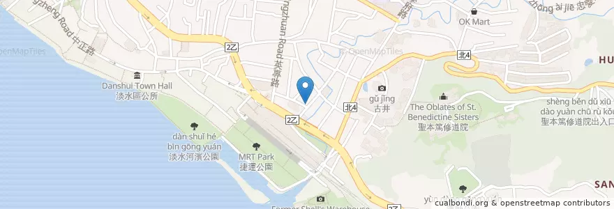 Mapa de ubicacion de 馬可古巴三明治 en Taiwan, Nuova Taipei, Distretto Di Tamsui.