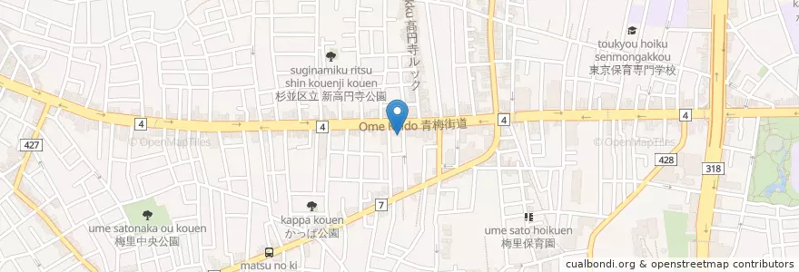 Mapa de ubicacion de 梅里歯科医院 en ژاپن, 東京都, 杉並区.