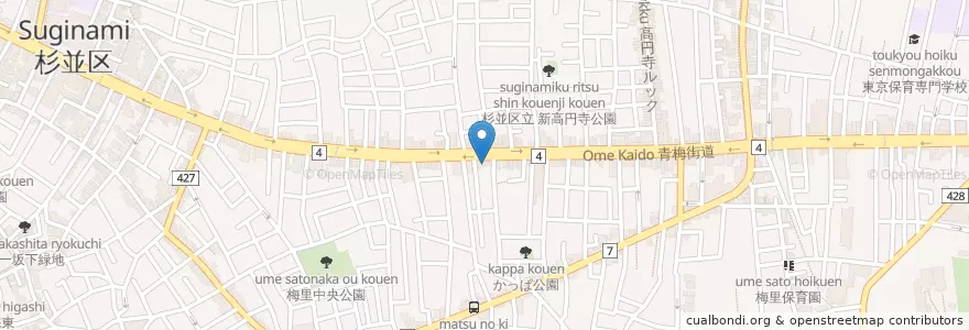 Mapa de ubicacion de 萬来飯店 en 日本, 東京都, 杉並区.