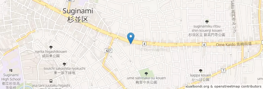 Mapa de ubicacion de 貴貫ずし en Japan, 東京都, 杉並区.