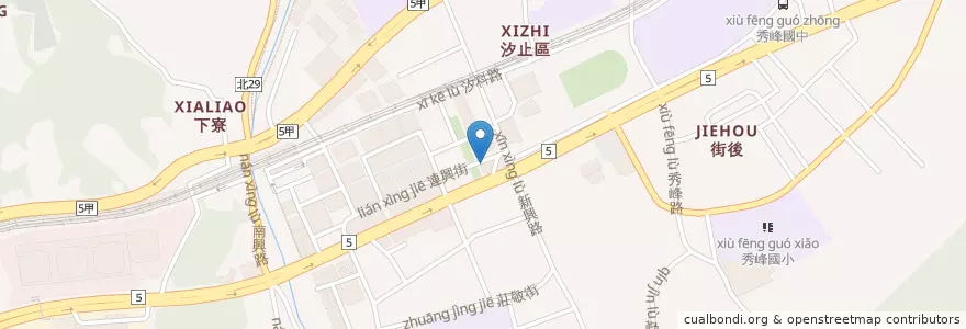 Mapa de ubicacion de 涼麵店 en Тайвань, Новый Тайбэй, 汐止區.