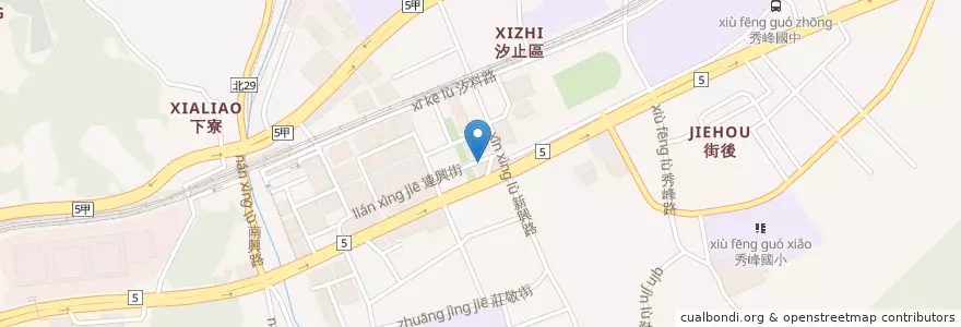Mapa de ubicacion de 周胖子餃子館 en تایوان, 新北市, 汐止區.