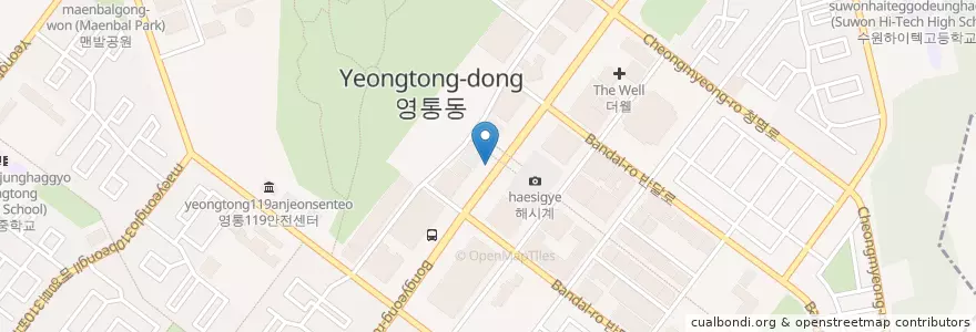 Mapa de ubicacion de 영통 랜드마크호텔 en 대한민국, 경기도, 수원시, 영통구.