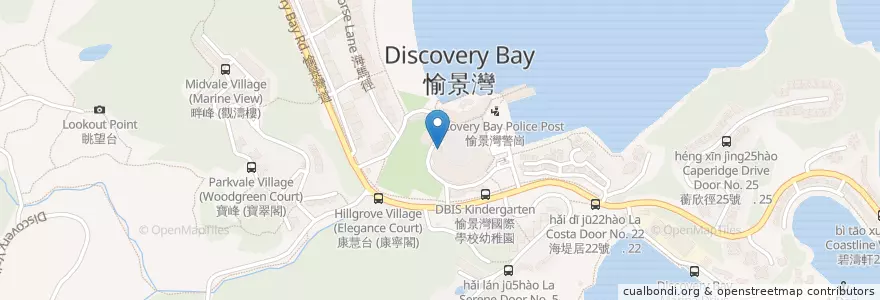 Mapa de ubicacion de 愉景灣郵政局 Discovery Bay Post Office en China, Hongkong, Guangdong, New Territories, 離島區 Islands District.