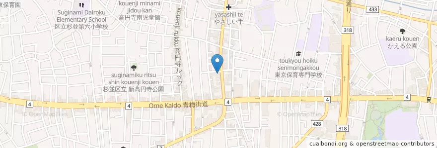 Mapa de ubicacion de 新高円寺駅前クリニック en اليابان, 東京都, 杉並区.