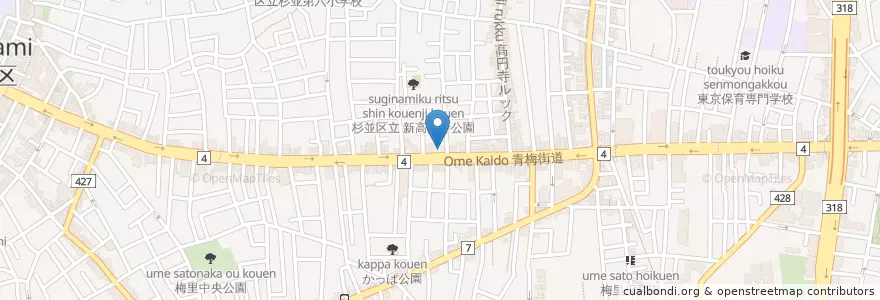Mapa de ubicacion de からし亭 en Japão, Tóquio, 杉並区.