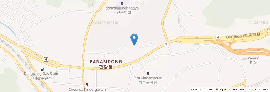 Mapa de ubicacion de 판암1동행정복지센터 en 대한민국, 대전, 동구, 판암동.