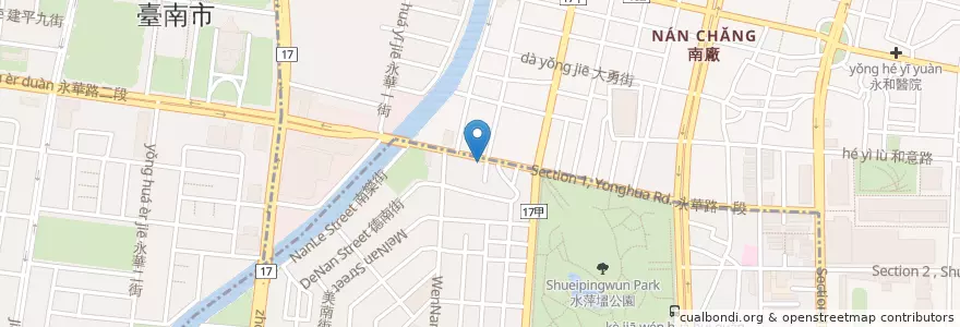 Mapa de ubicacion de 鄉野炭燒羊肉爐 en 臺灣, 臺南市, 中西區.