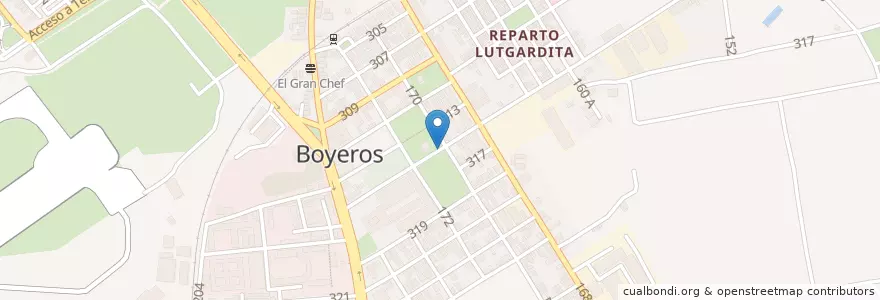 Mapa de ubicacion de Marrero Fisik en キューバ, La Habana, Boyeros.