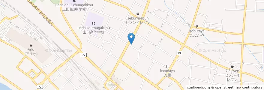 Mapa de ubicacion de 中央第2パーキング en Japonya, 長野県, 上田市.
