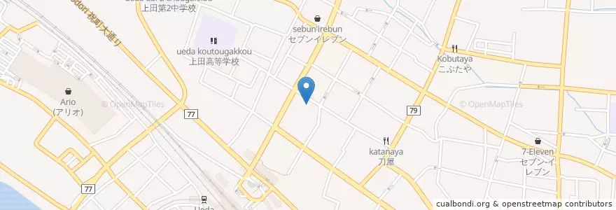 Mapa de ubicacion de 富士駐車場 en اليابان, ناغانو, 上田市.