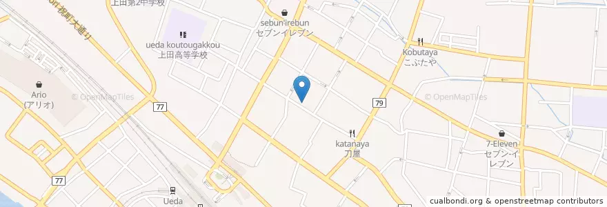 Mapa de ubicacion de 森田駐車場 en Giappone, Prefettura Di Nagano, 上田市.