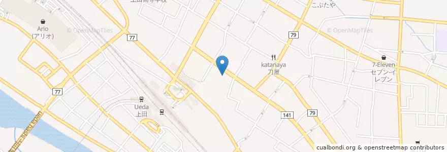 Mapa de ubicacion de 鷹匠町金井駐車場 (Takajo-machi Kanai Parking) en Japon, Préfecture De Nagano, 上田市.