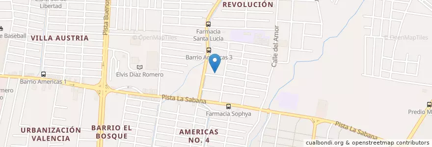 Mapa de ubicacion de Salon AA 8 de Diciembre en نیکاراگوئه, Departamento De Managua, Managua (Municipio).