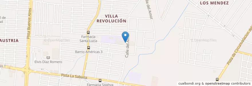Mapa de ubicacion de Parqueo Américas 3, Sector A en Никарагуа, Departamento De Managua, Managua (Municipio).