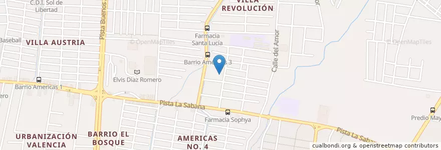 Mapa de ubicacion de Parqueo Americas 3, Sector B en نیکاراگوئه, Departamento De Managua, Managua (Municipio).