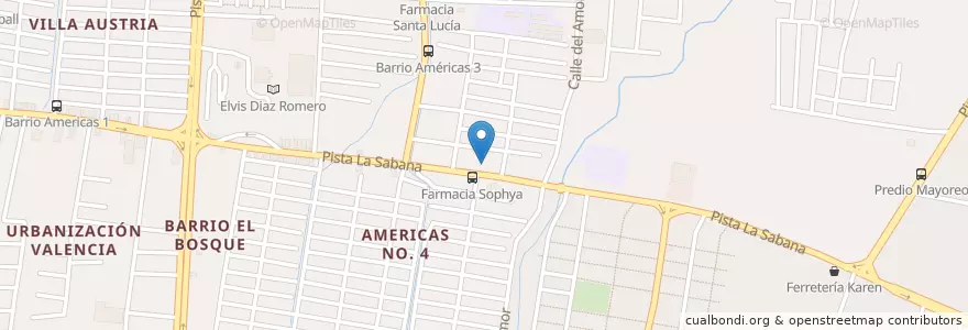 Mapa de ubicacion de Clínica Las Américas en Никарагуа, Departamento De Managua, Managua (Municipio).