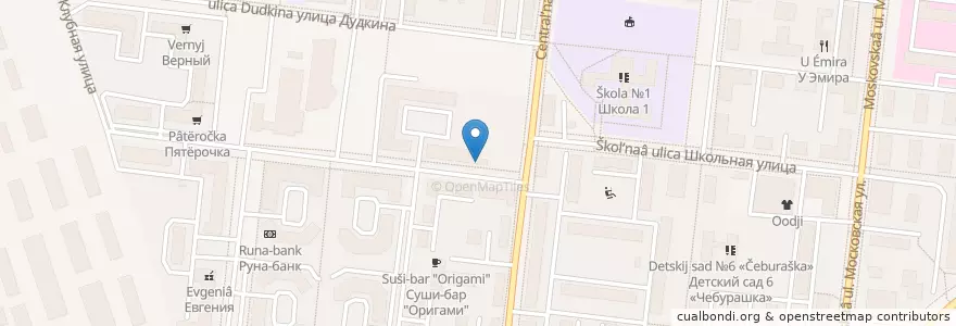 Mapa de ubicacion de Чебуреки en Rusia, Distrito Federal Central, Óblast De Moscú, Городской Округ Щёлково, Городской Округ Фрязино.
