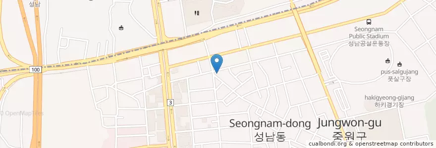 Mapa de ubicacion de 고려왕족발 en Coreia Do Sul, Gyeonggi, 중원구.