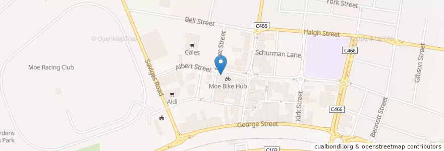 Mapa de ubicacion de Bryas Cafe en 오스트레일리아, Victoria, Latrobe City.