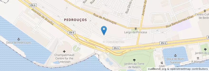 Mapa de ubicacion de Portas Verdes en Portugal, Área Metropolitana De Lisboa, Lisboa, Grande Lisboa, Belém.