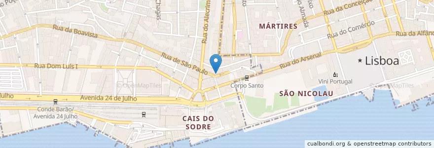 Mapa de ubicacion de Bacchanal en Portugal, Área Metropolitana De Lisboa, Lisboa, Grande Lisboa, Misericórdia.
