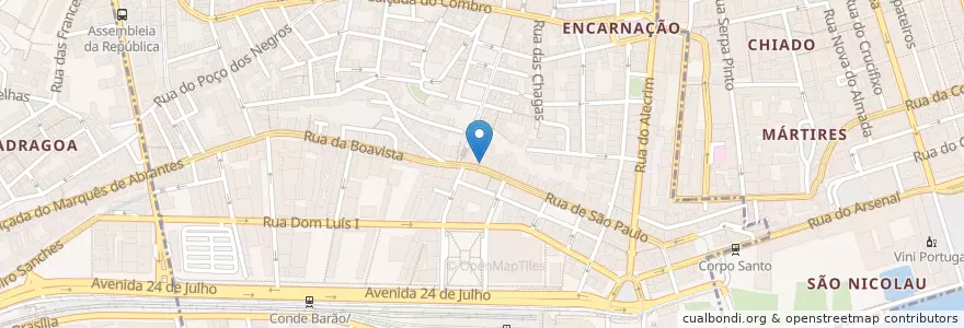 Mapa de ubicacion de O Gaiteiro en البرتغال, Área Metropolitana De Lisboa, Lisboa, Grande Lisboa, لشبونة, Misericórdia.