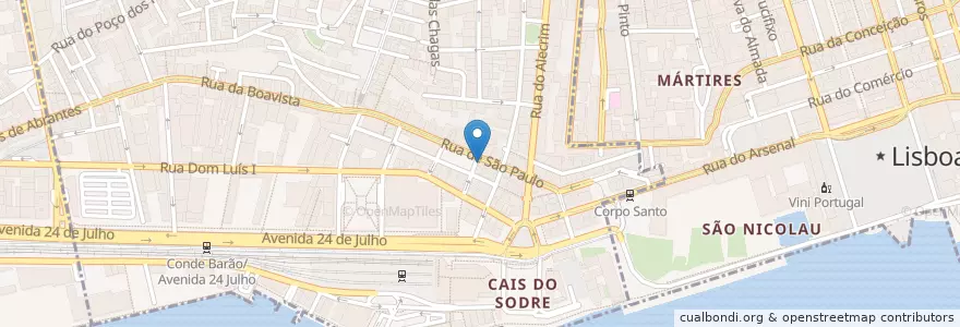 Mapa de ubicacion de Quatro Estações en 포르투갈, Área Metropolitana De Lisboa, Lisboa, Grande Lisboa, 리스본, Misericórdia.