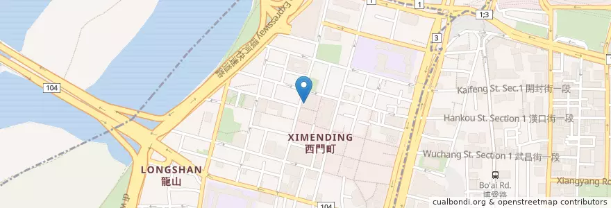 Mapa de ubicacion de 梁山泊小籠湯包 en 臺灣, 新北市, 臺北市, 萬華區.