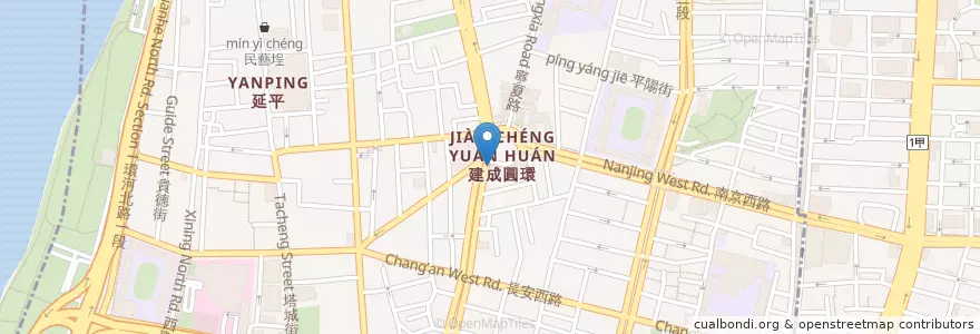 Mapa de ubicacion de 胖老爹重慶圓環店美式炸雞 en Taiwan, New Taipei, Taipei, Datong District.