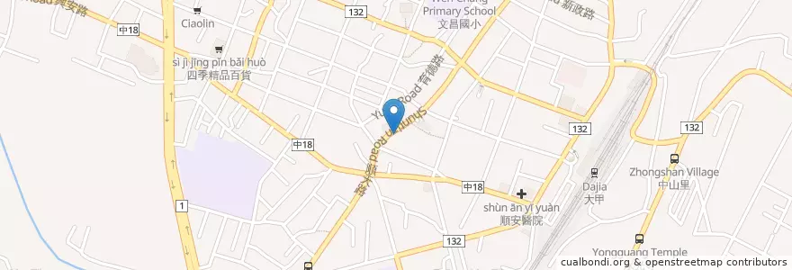 Mapa de ubicacion de 金光肉圓 大甲店 en Taiwan, 臺中市, 大甲區.