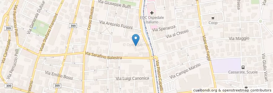 Mapa de ubicacion de CSOA Il Molino en Schweiz, Tessin, Bezirk Lugano, Lugano, Circolo Di Lugano Ovest.