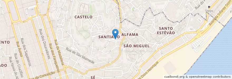 Mapa de ubicacion de Comidas de Santiago en ポルトガル, Lisboa, Grande Lisboa, リスボン, Santa Maria Maior.