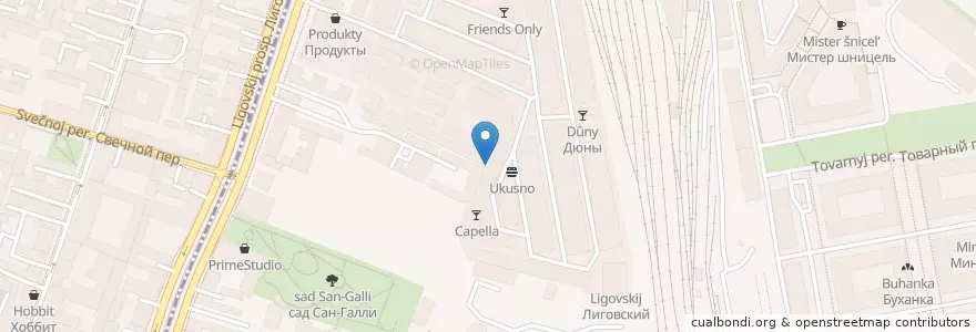 Mapa de ubicacion de Поддон en Russia, Northwestern Federal District, Leningrad Oblast, Saint Petersburg, Центральный Район, Округ Лиговка-Ямская.