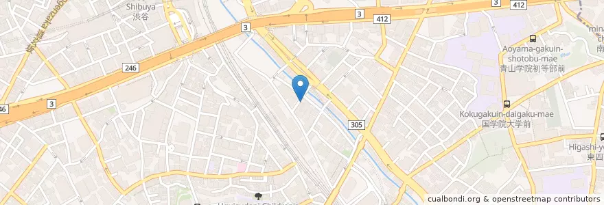 Mapa de ubicacion de 渋谷三郵便局 en Japonya, 東京都, 渋谷区.