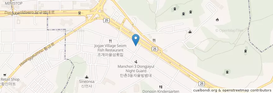 Mapa de ubicacion de 콩나물해장국 en Südkorea, Daegu, Suseong-Gu, 만촌동.