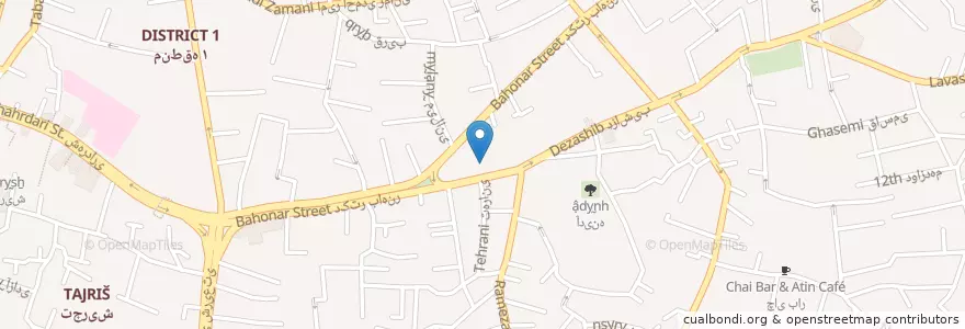 Mapa de ubicacion de مرکز خدمات جامع سلامت طالقانی(شبانه روزی) en イラン, テヘラン, شهرستان شمیرانات, テヘラン, بخش رودبار قصران.