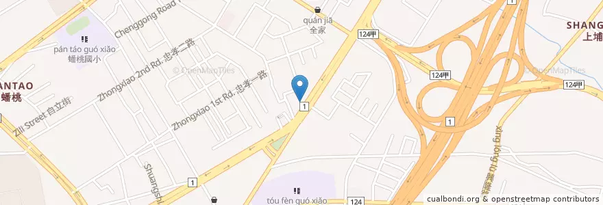 Mapa de ubicacion de 台灣蔡虱目魚專賣店頭份店 en تايوان, مقاطعة تايوان, 苗栗縣, 頭份市.