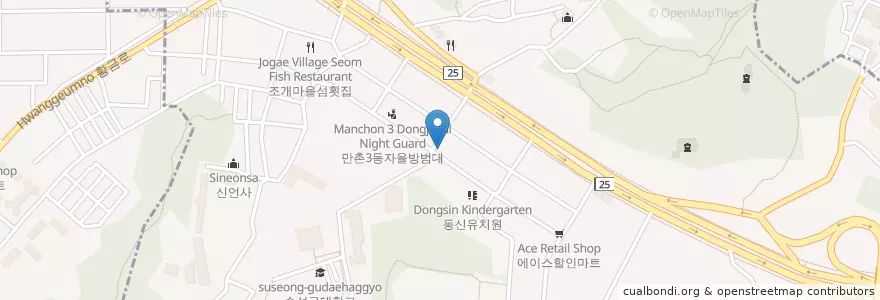 Mapa de ubicacion de 홍대함바그 수성점 en Südkorea, Daegu, Suseong-Gu, 만촌동.