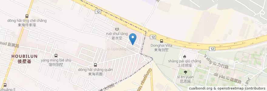 Mapa de ubicacion de 遇見 MASA en تايوان, تاي شانغ, 西屯區, 龍井區.