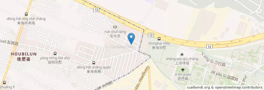 Mapa de ubicacion de 菈其德 en Taiwan, 臺中市, 西屯區, 龍井區.