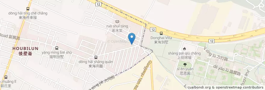 Mapa de ubicacion de 北港小炒 en 台湾, 台中市, 西屯区, 龍井区.