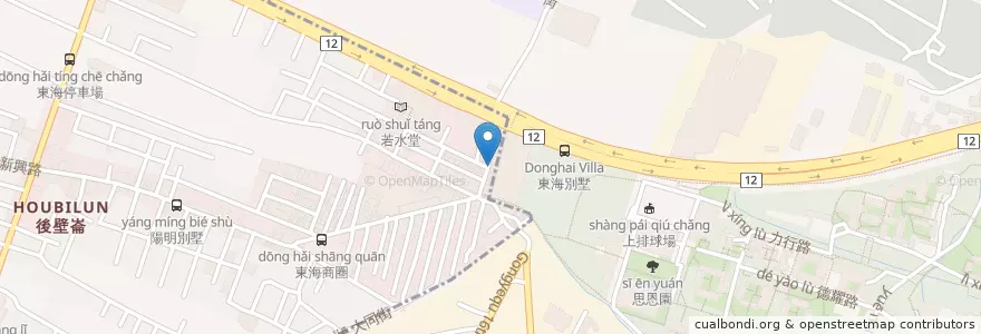 Mapa de ubicacion de 傑西廚房 en Taiwán, Taichung, 西屯區, 龍井區.