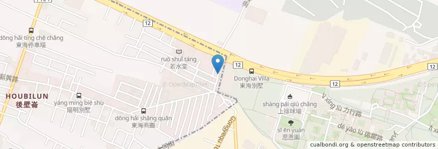 Mapa de ubicacion de 永和豆漿大王 en Tayvan, Taichung, 西屯區, 龍井區.