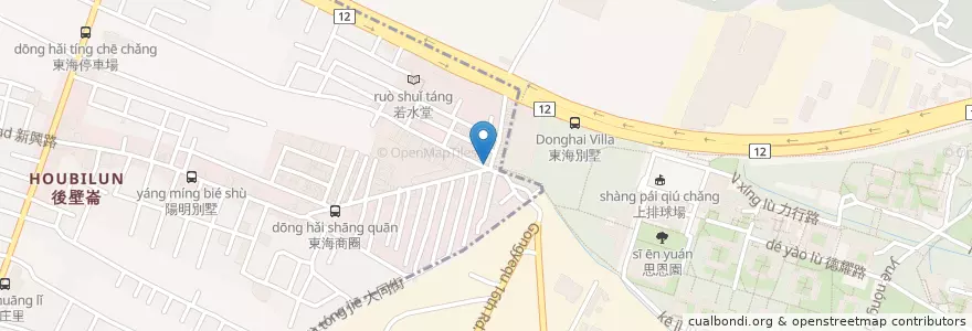 Mapa de ubicacion de 東海黑肉圓 en Taiwán, Taichung, 西屯區, 龍井區.